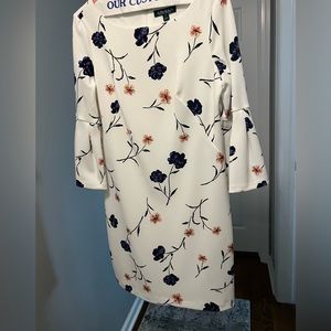 Lauren by Ralph Lauren, White Floral lined Dress, size 6
